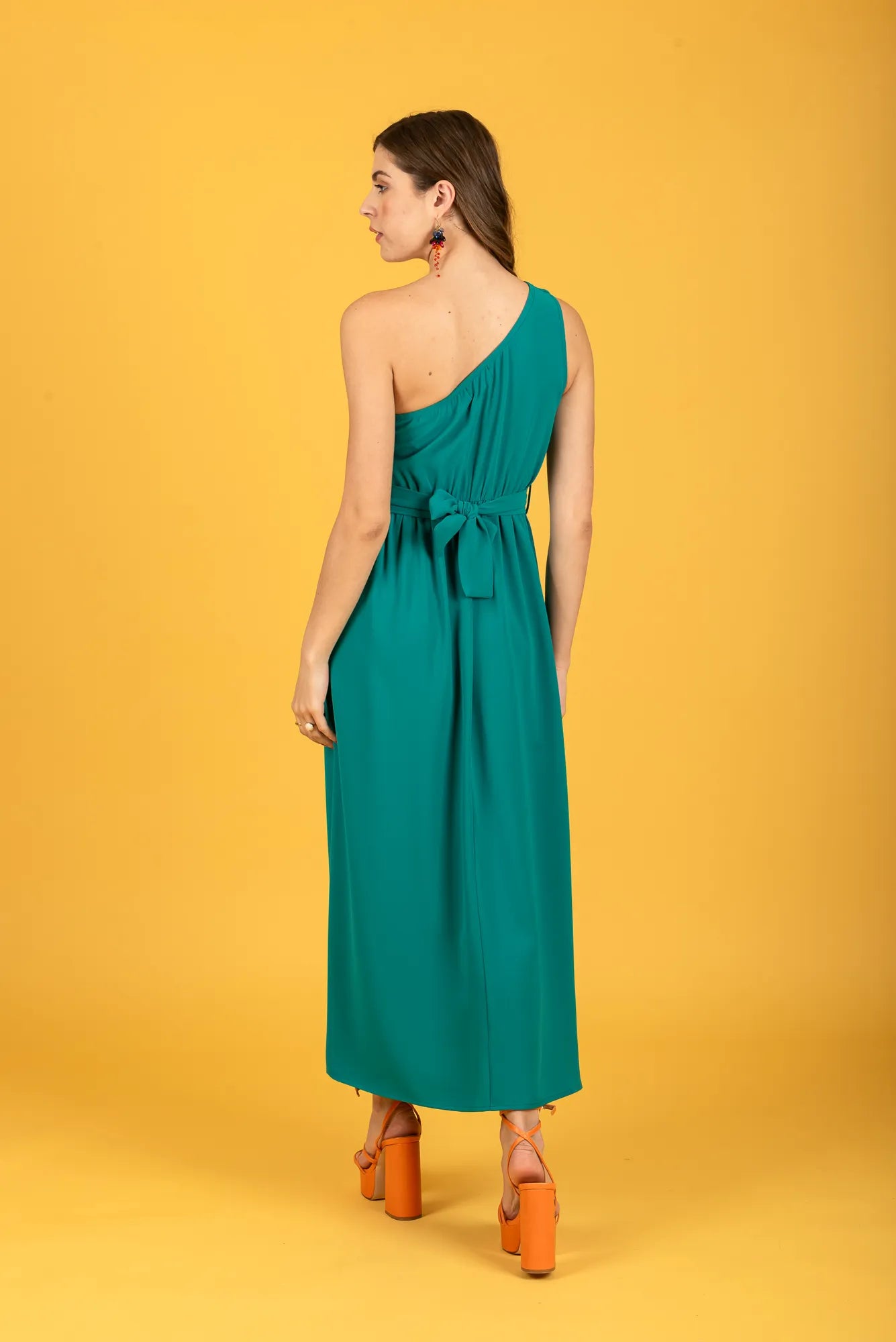 Layla One-Shoulder Dress (emerald)