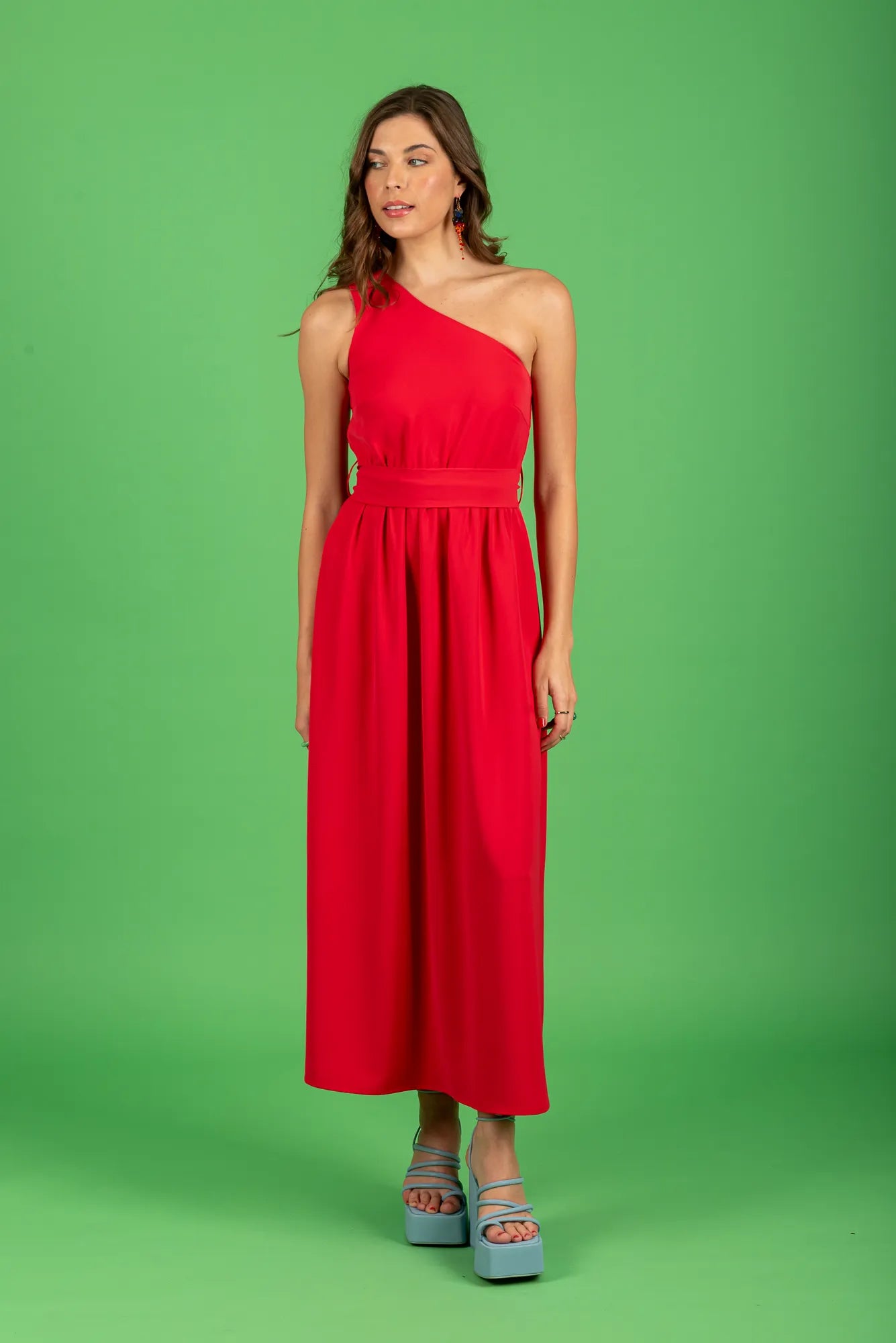 Layla One-Shoulder Dress (coral)