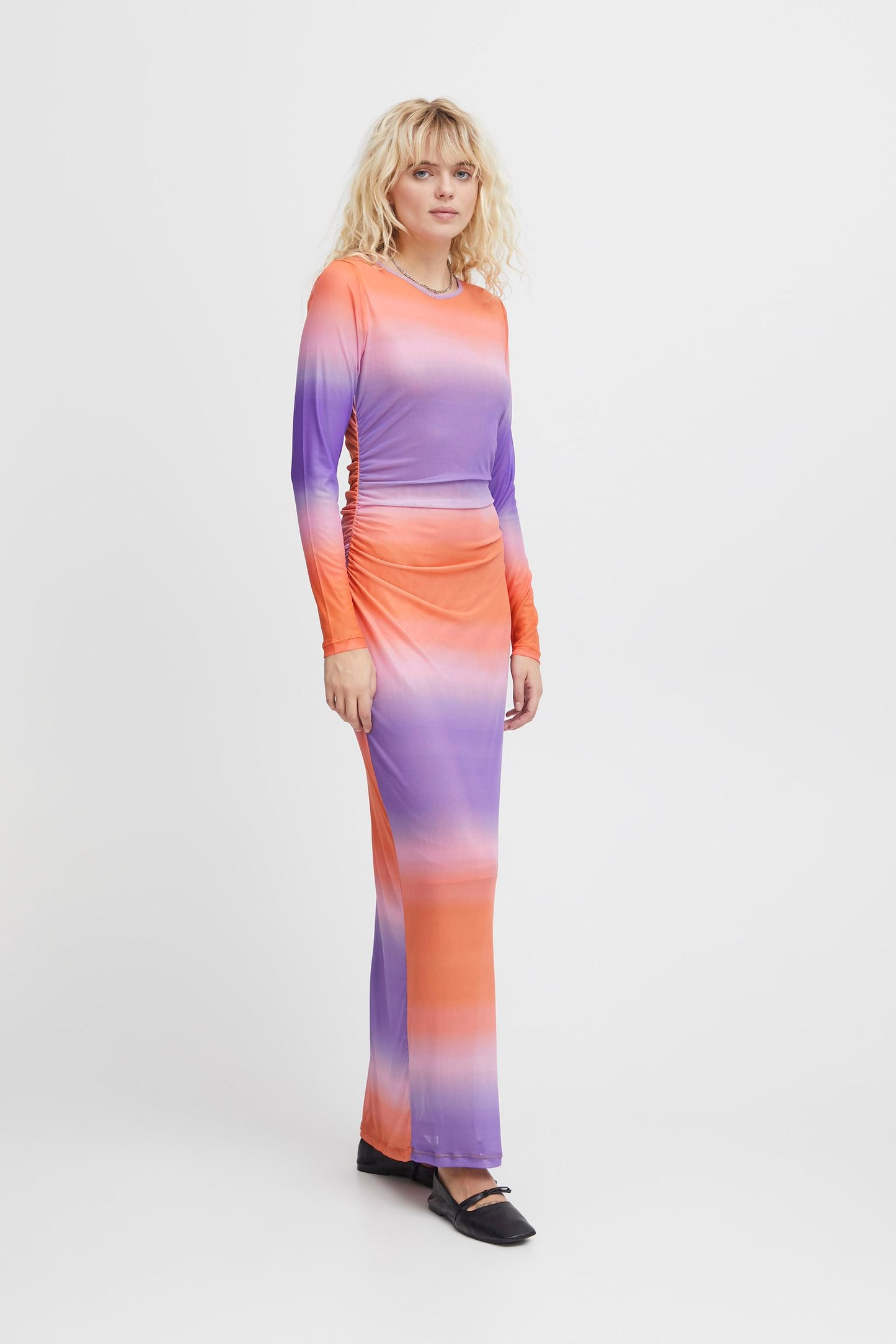 Long Mesh Dress (orange/purple)