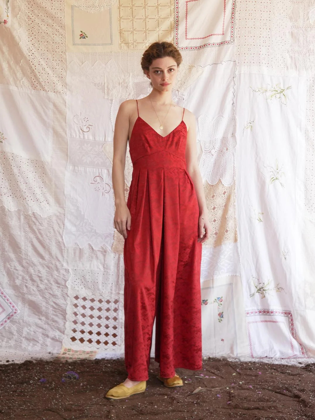 Scene Backless Jumpsuit (red)