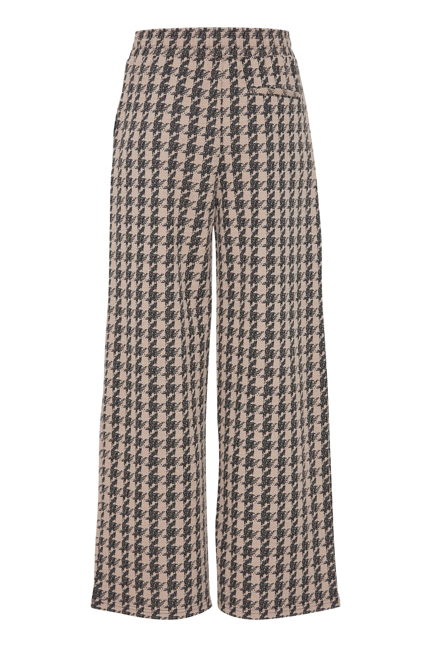 Straight Leg Wide Pants (houndstooth greige)