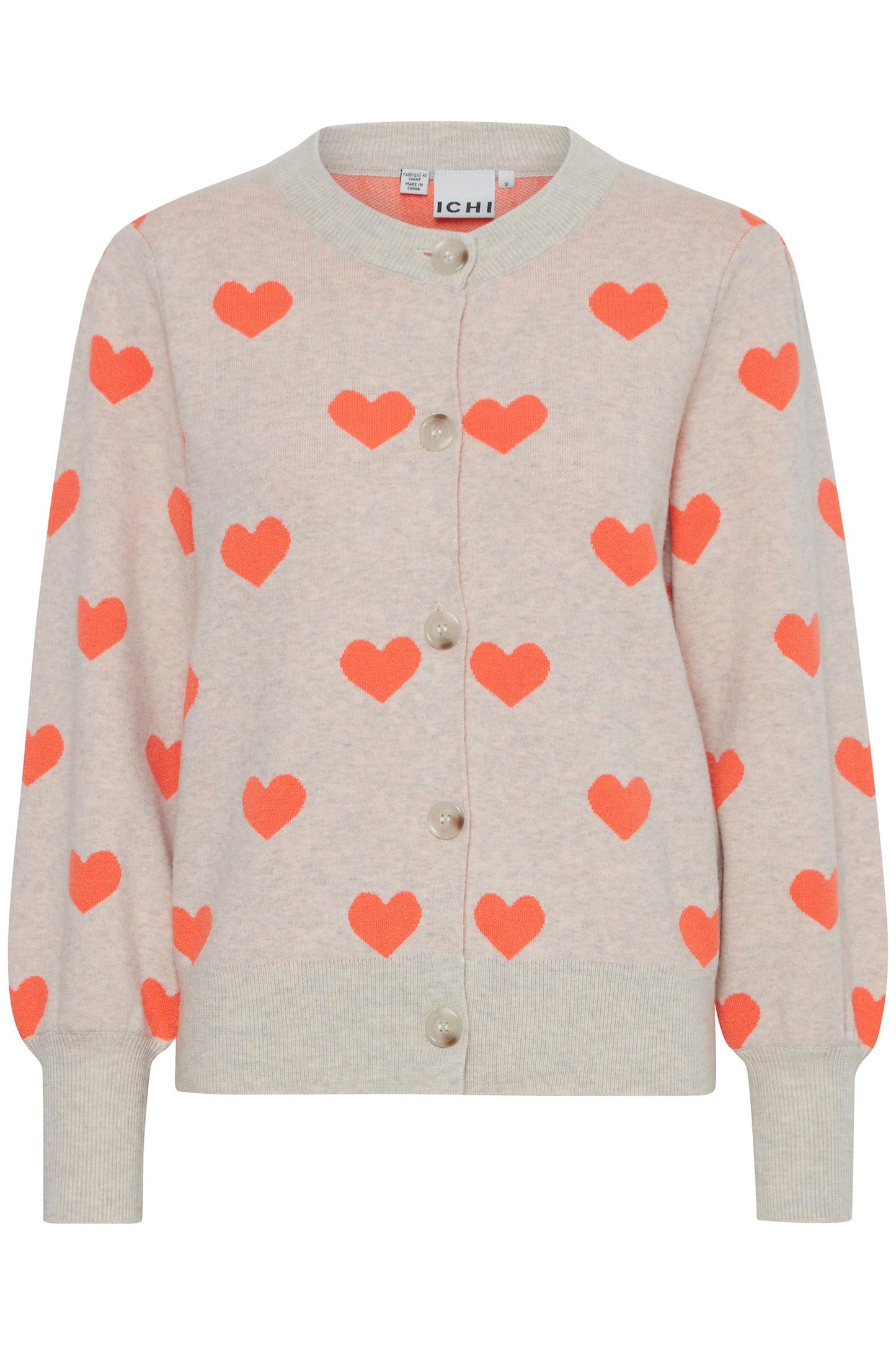 Knitted Cardigan (oatmeal hearts)