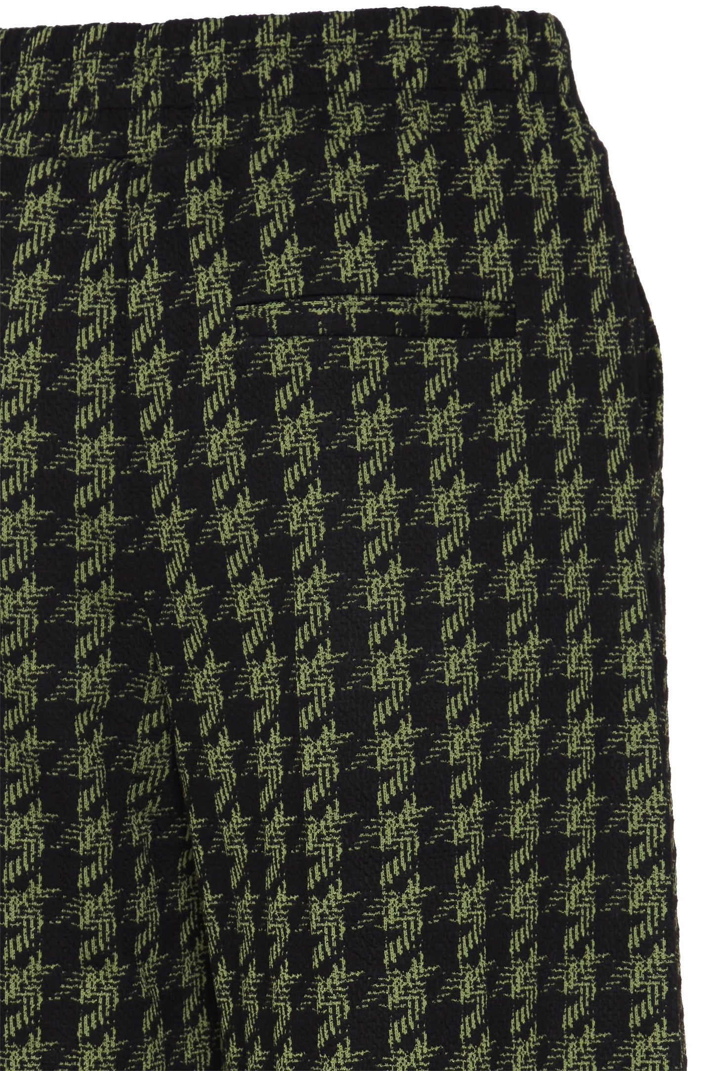 Straight Leg Wide Pants (houndstooth green)