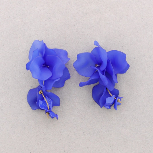 Petals Resin Earrings (azul)