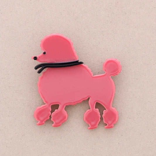 Poodle Resin Brooch (pink)