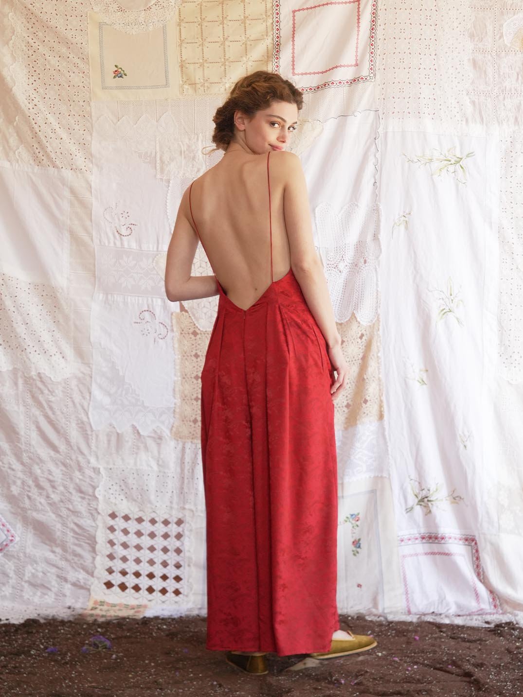 Scene Backless Jumpsuit (red)