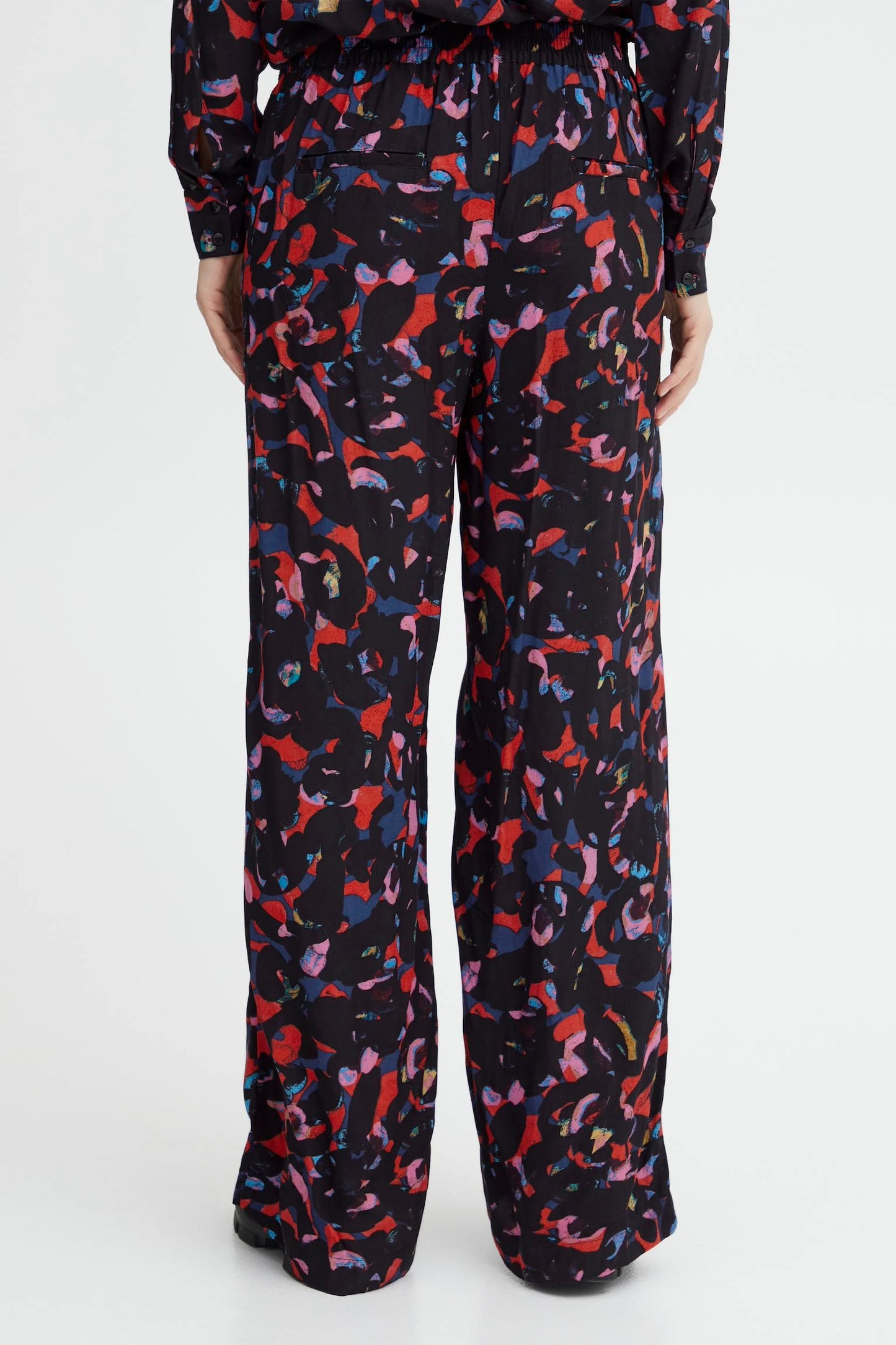 Printed Wide Pants (Poppy Red)