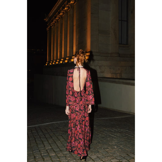 Serra Long Dress (Red Roses)