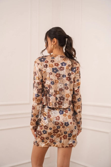 Sequinned Short Skirt (floral)