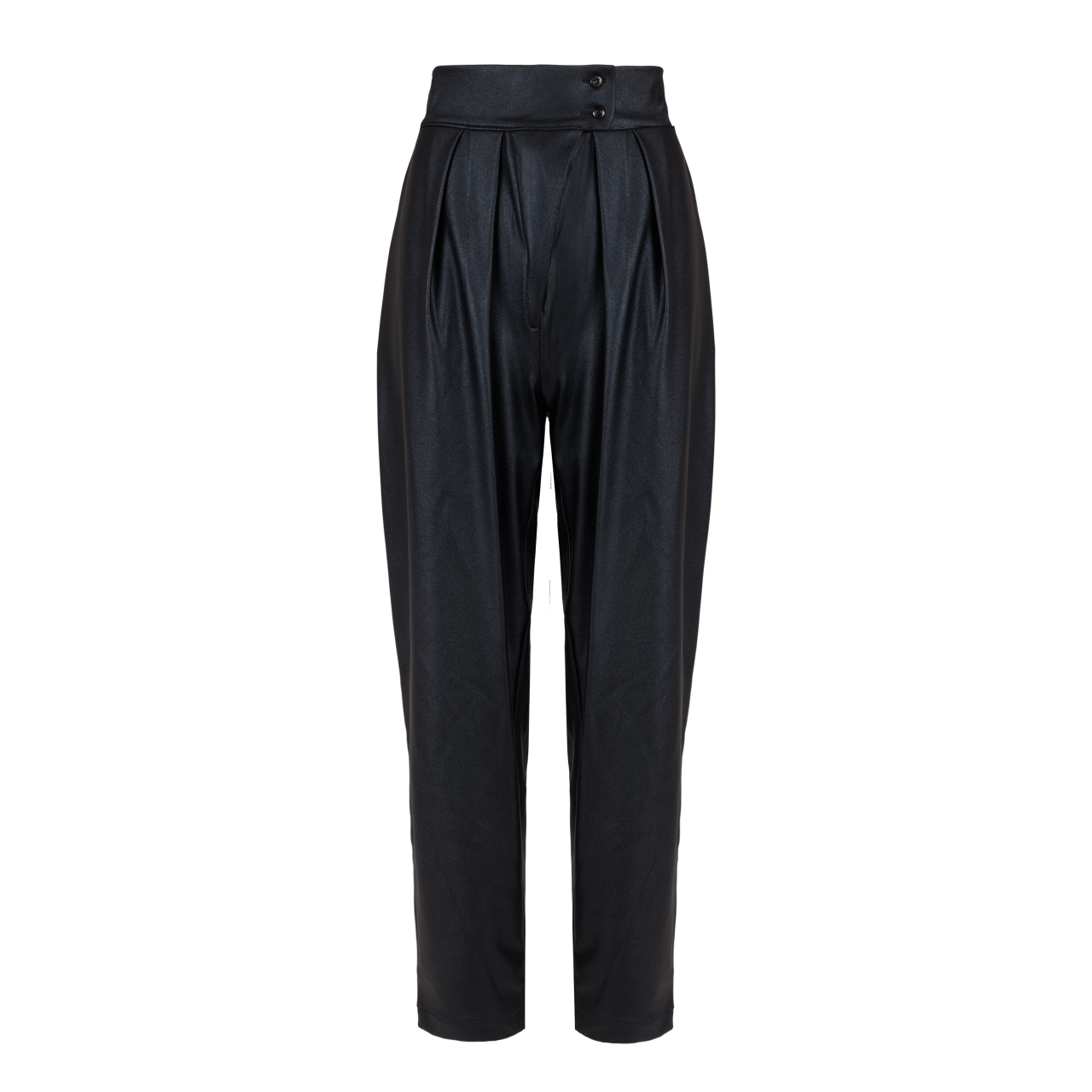 Pleated Shiny Pants (Black)