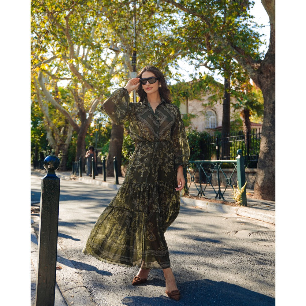 Crosstown Skirt (Green Paisley)