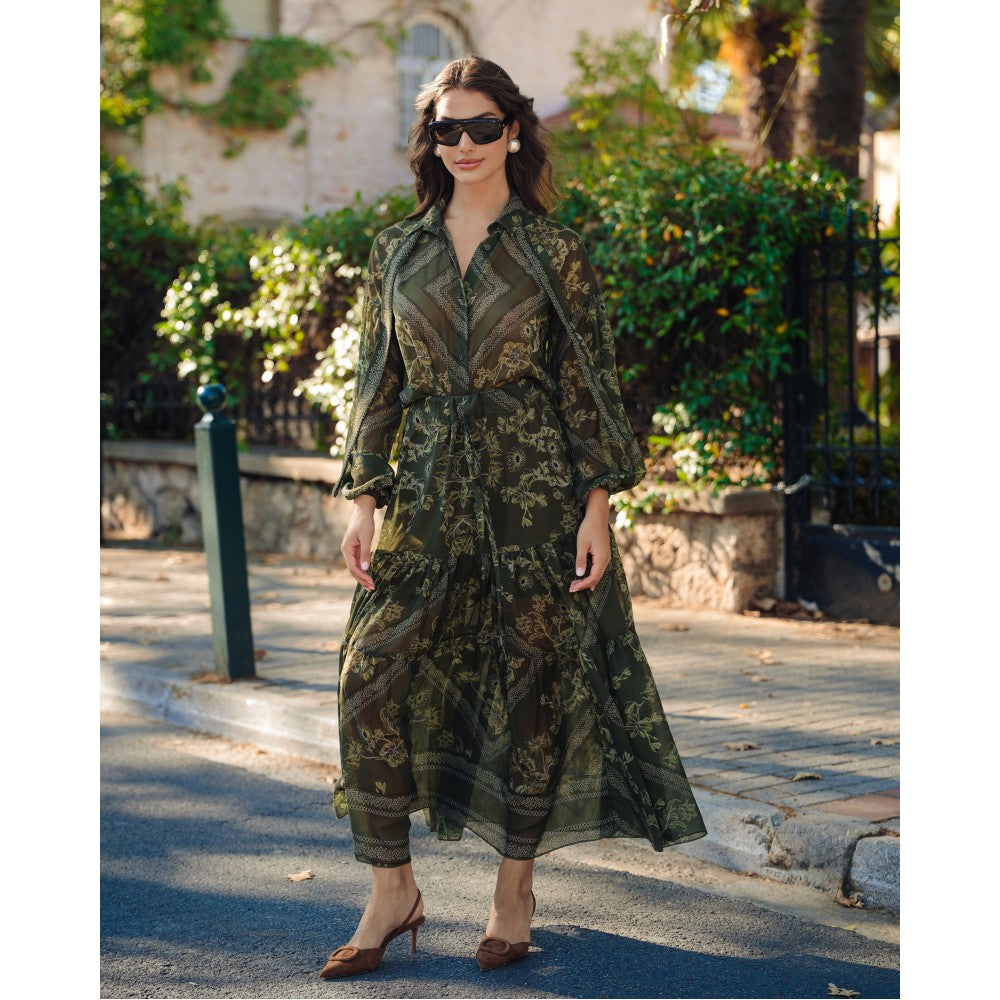 Crosstown Skirt (Green Paisley)