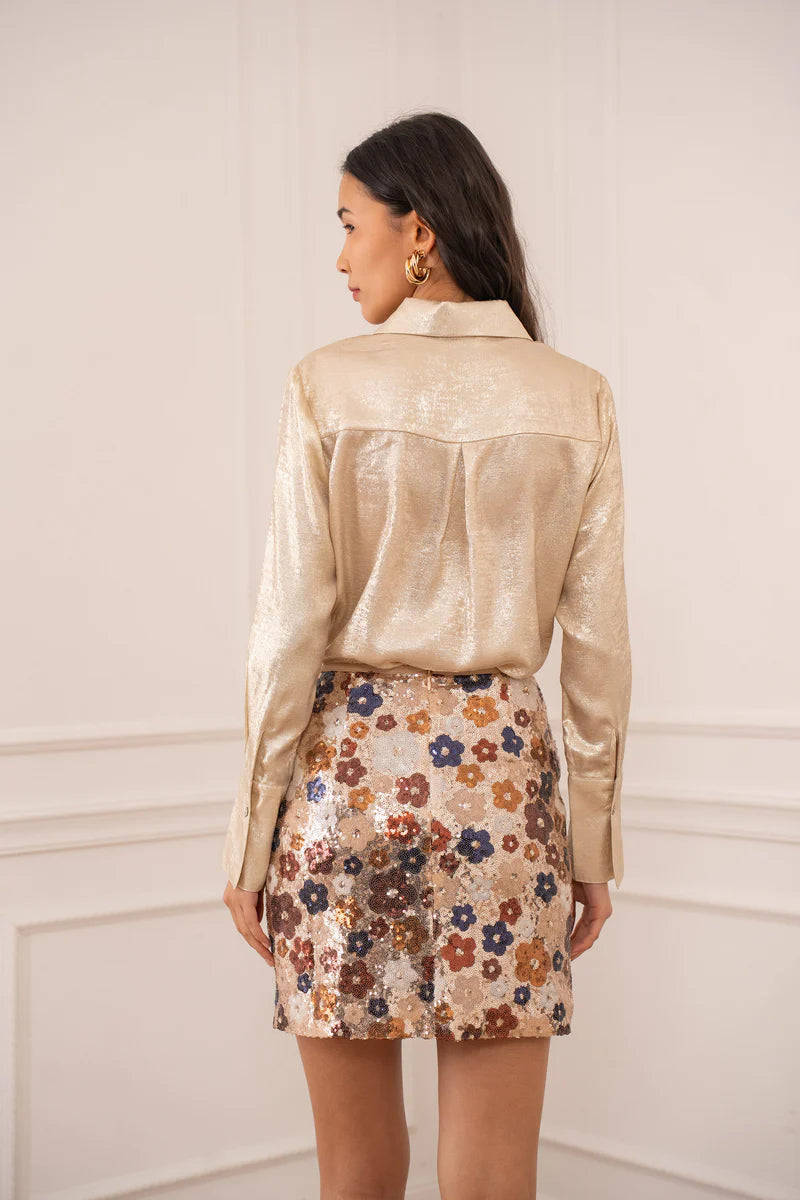 Sequinned Short Skirt (floral)