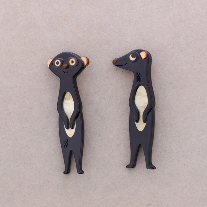 Surikata Pair Resin Brooch