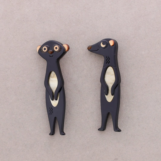 Surikata Pair Resin Brooch