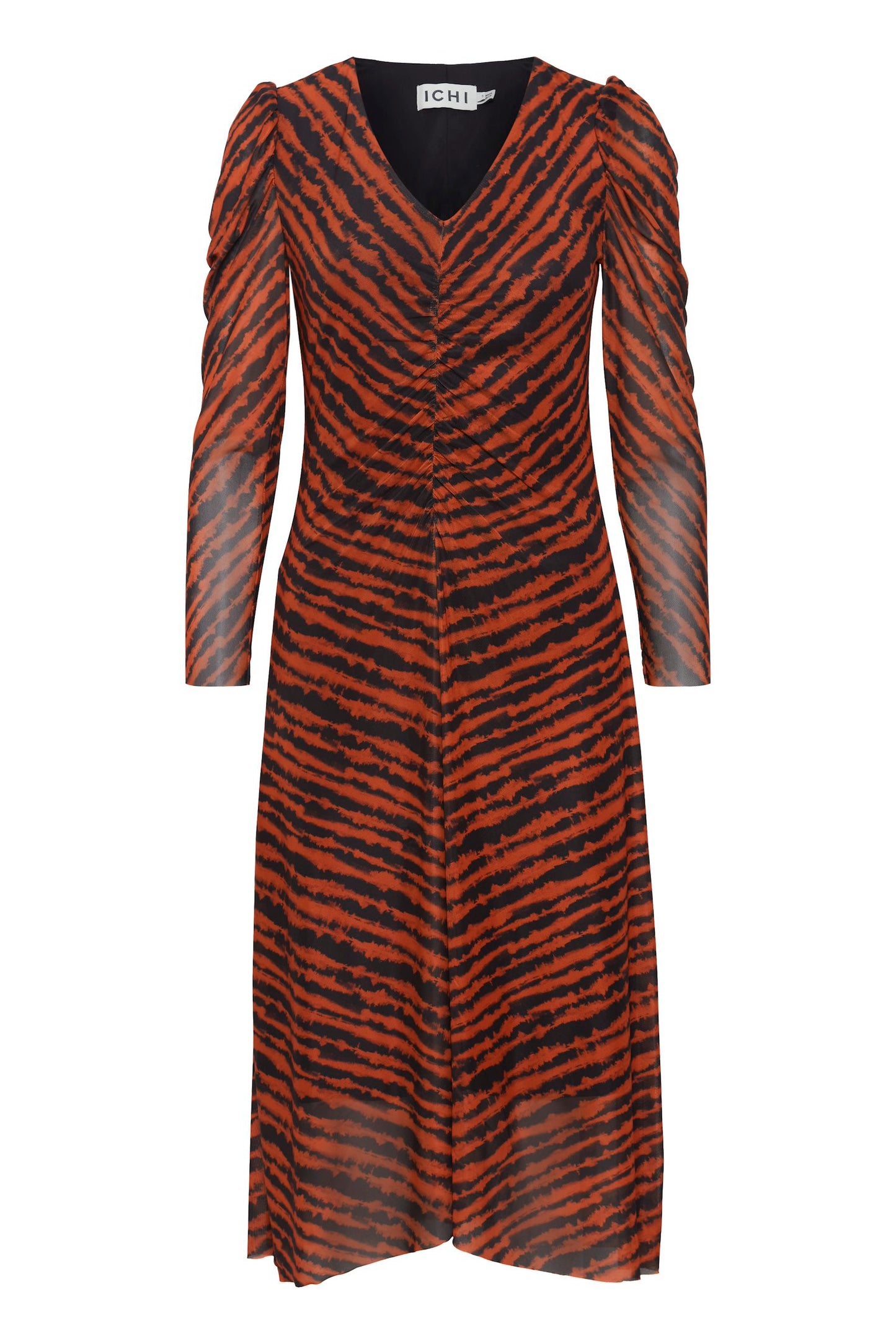 Midi Jersey Dress (brown stripes)