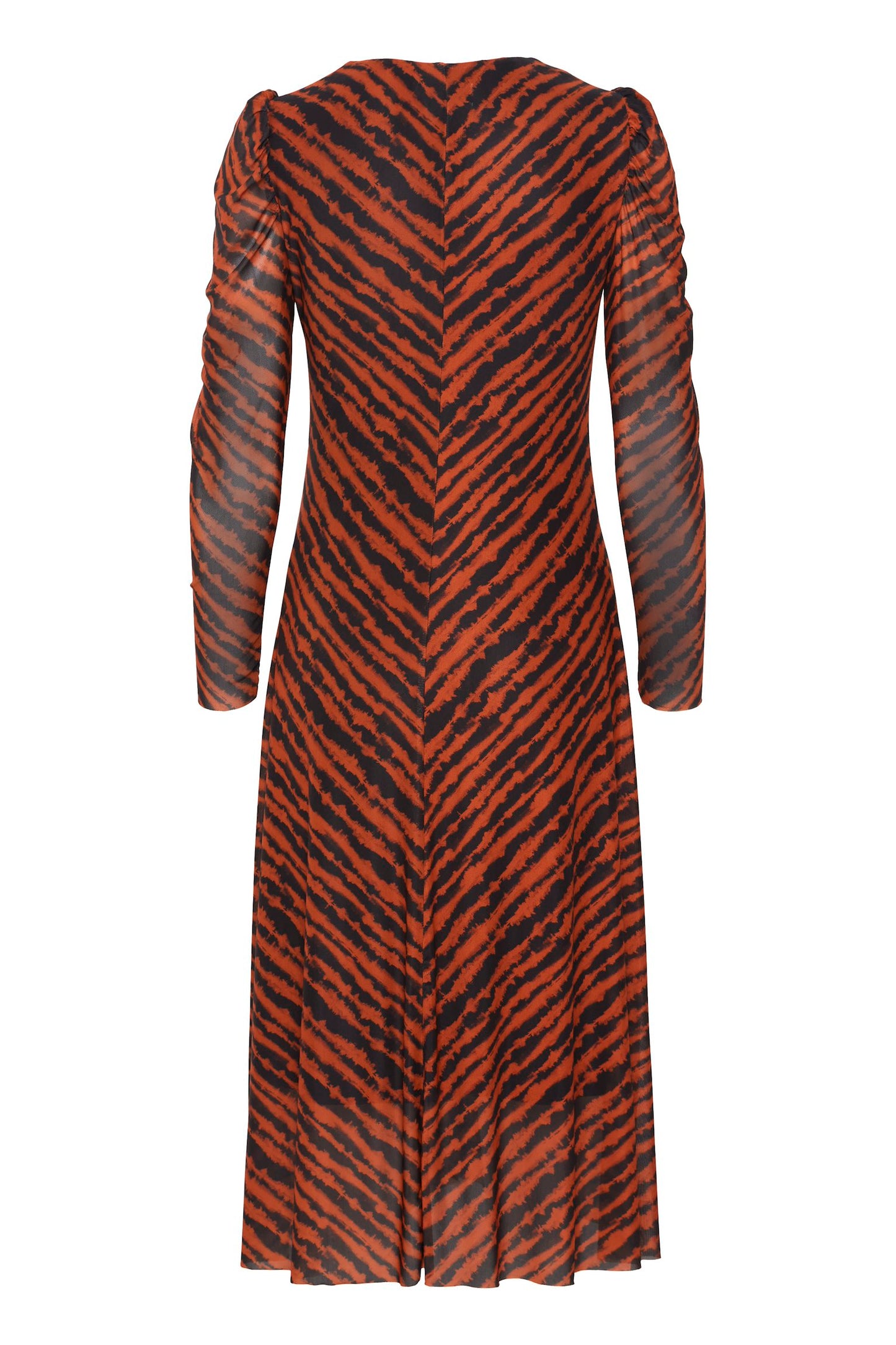 Midi Jersey Dress (brown stripes)