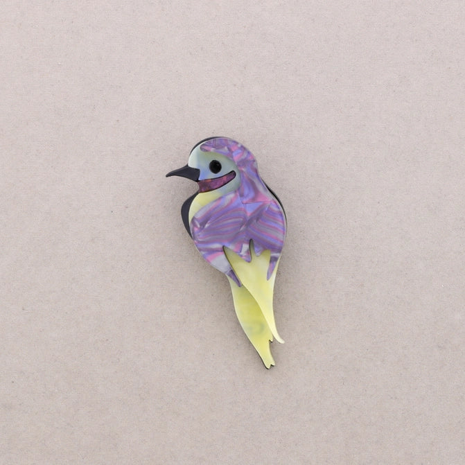 Tropical Bird Resin Brooch (lilac)