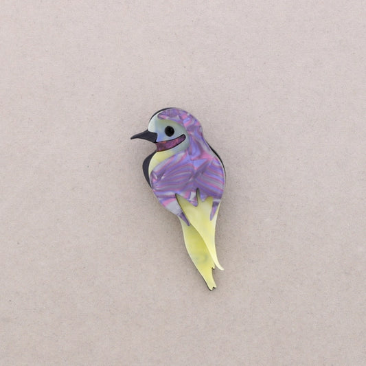 Tropical Bird Resin Brooch (purple)