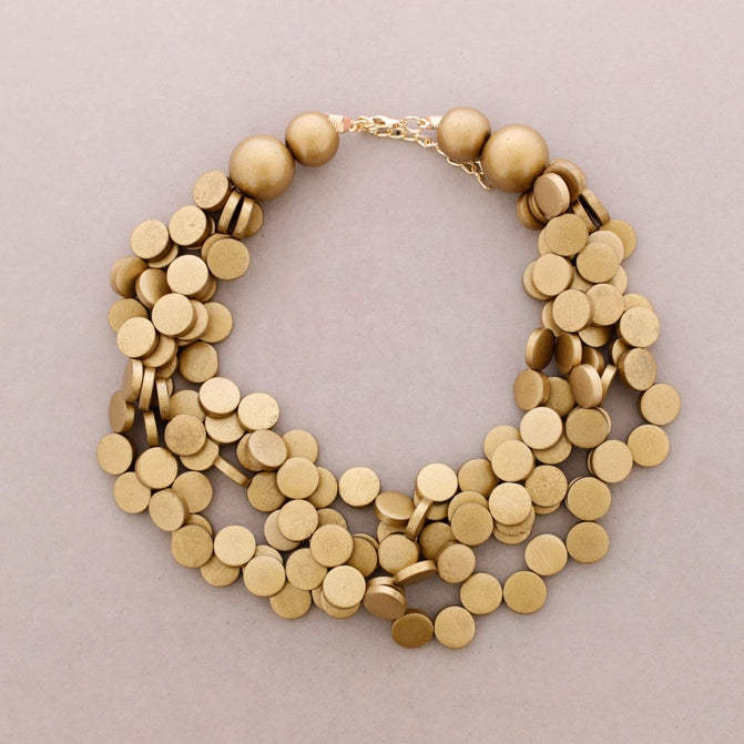 Wooden Medallion Choker (gold)