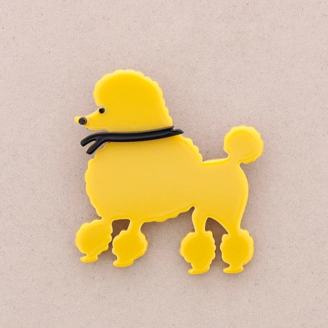 Poodle Resin Brooch (yellow)