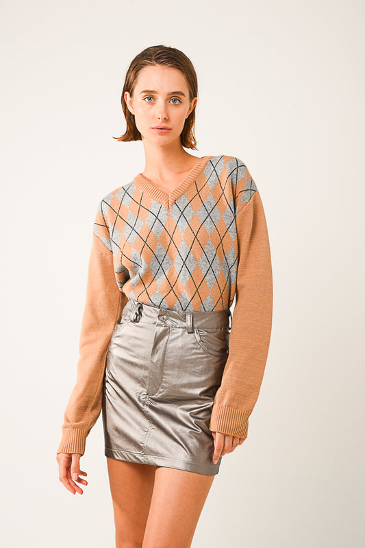 Metallic Mini Skirt (silver)