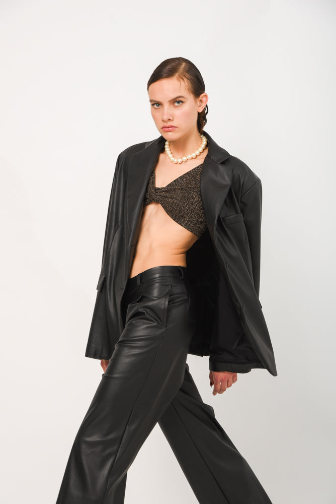 Jen Faux Leather Pants (black)