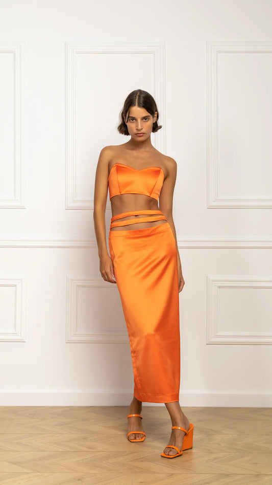 Imani Silk Skirt (orange)