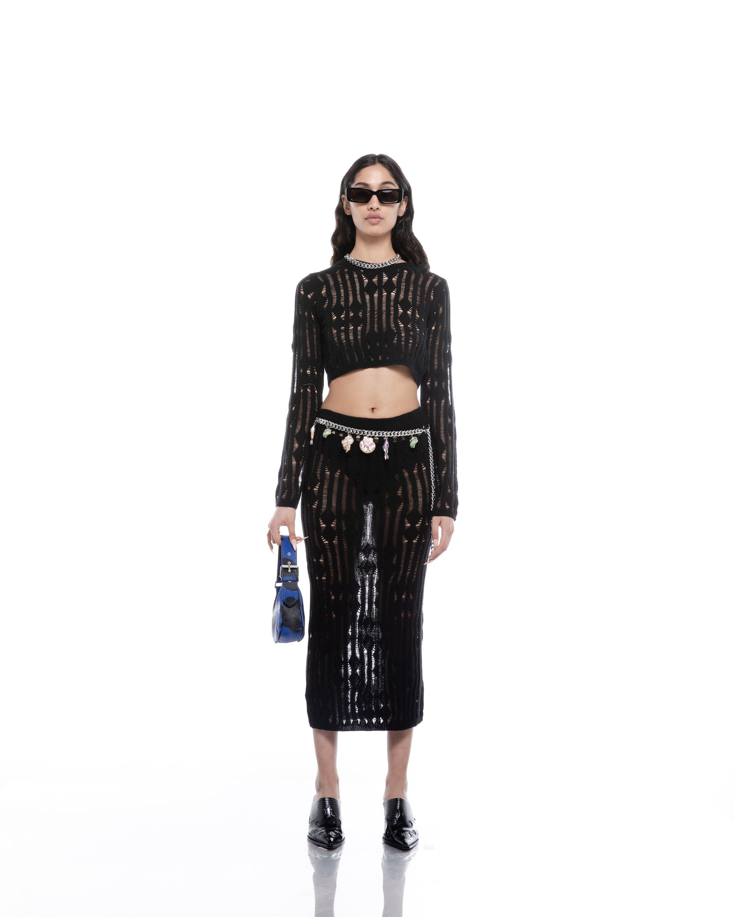 Knitted Midi Skirt (black)