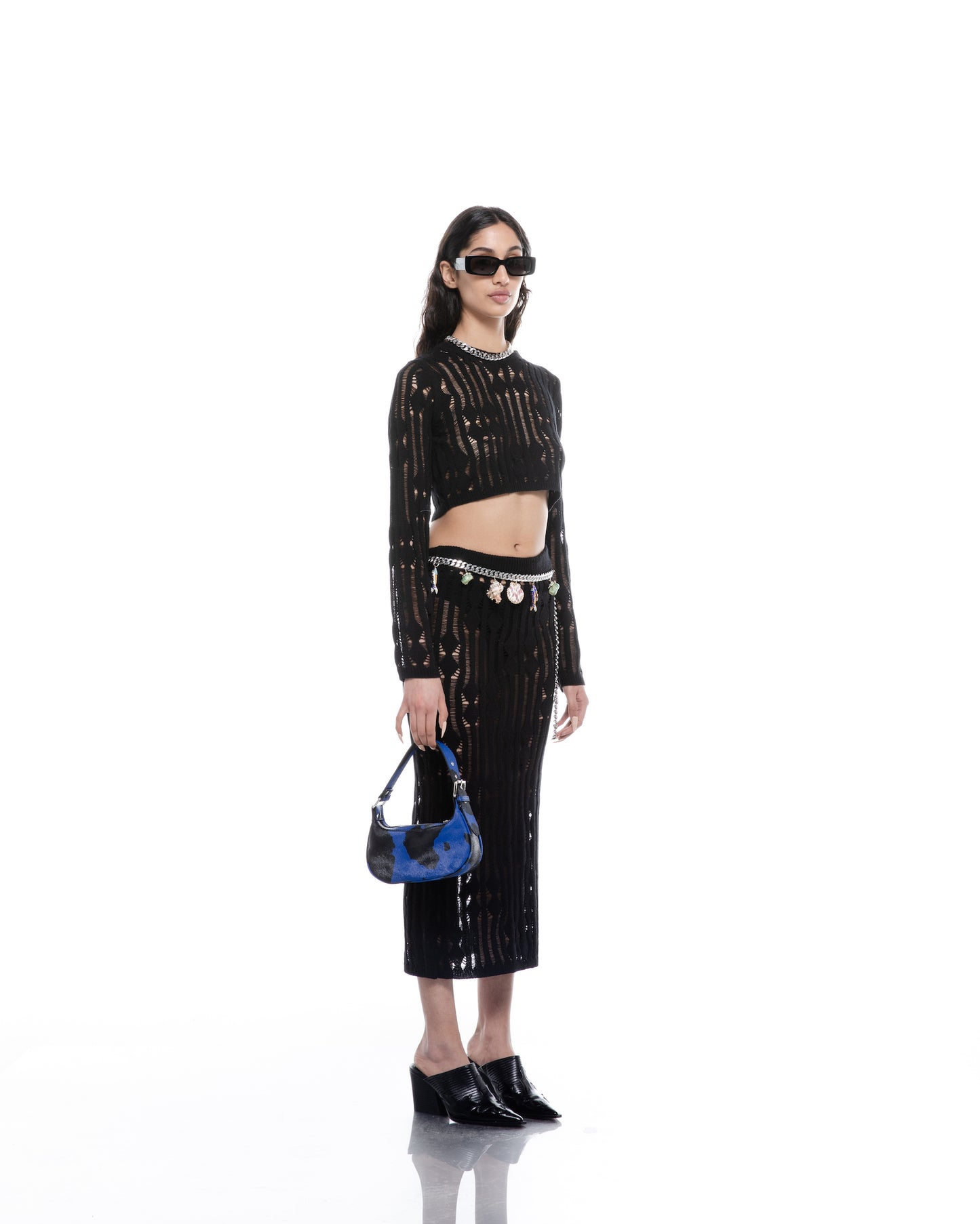 Knitted Midi Skirt (black)
